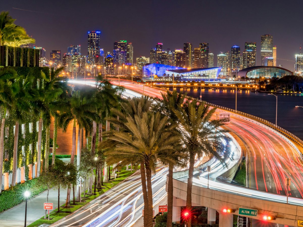 A view of a city at night from a high point of view