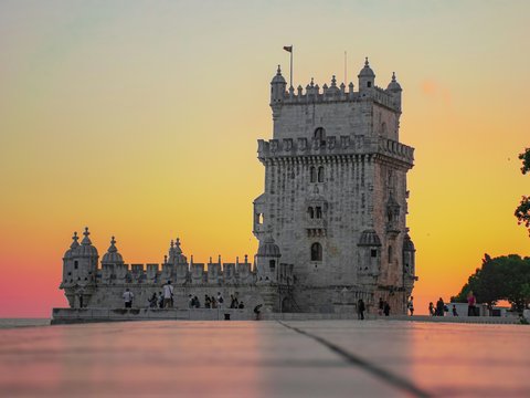 gray concrete castle during sunset