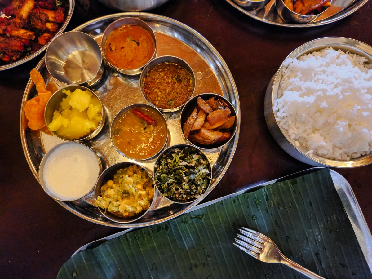 Indian thali is served with side dishes