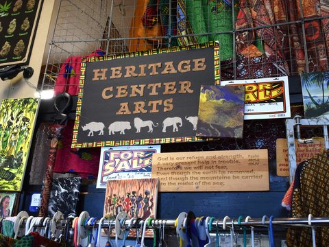 a store with a sign that says heritage center arts