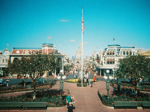 A sunny day on a charming town square