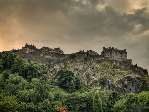 gray concrete castle on top of mountain