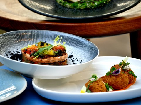 cooked food on white ceramic plate