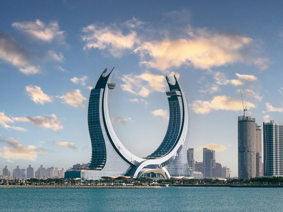 a large sculpture in the middle of a body of water