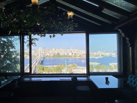 a view of a city from a window