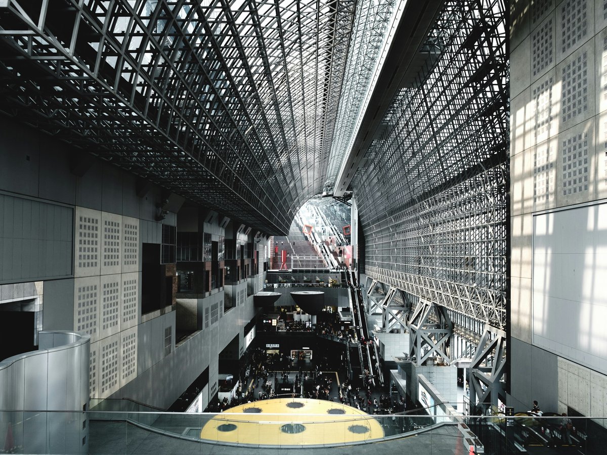 a large metal structure with lots of windows