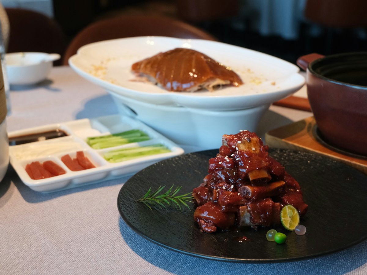 Delicious chinese food is prepared on the table.
