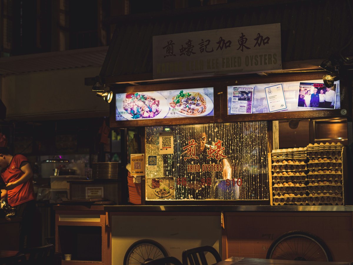 a food stand with a lot of food on it
