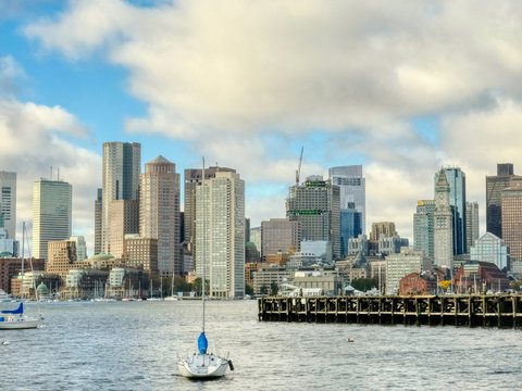 a view of a city from the water