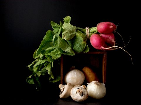 a basket of vegetables
