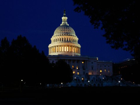 White House under clear sky at night