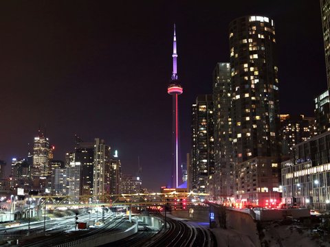 city buildings during night time
