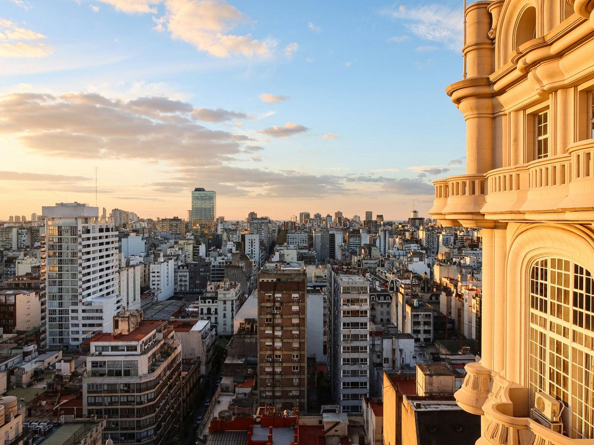 a view of a city from a tall building