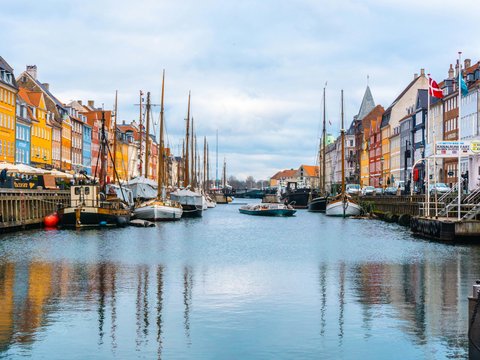 boats in canal in Denmark during daytime