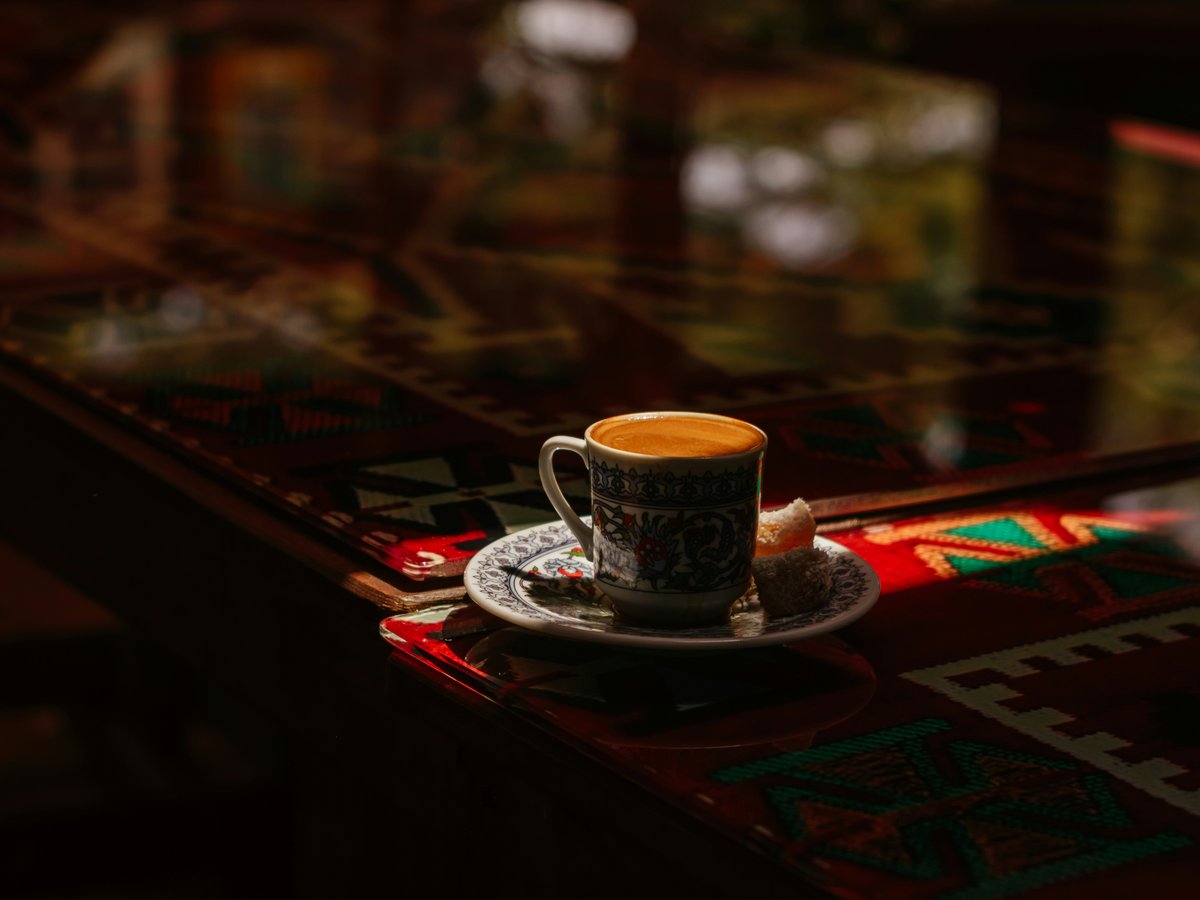 a coffee cup on a table