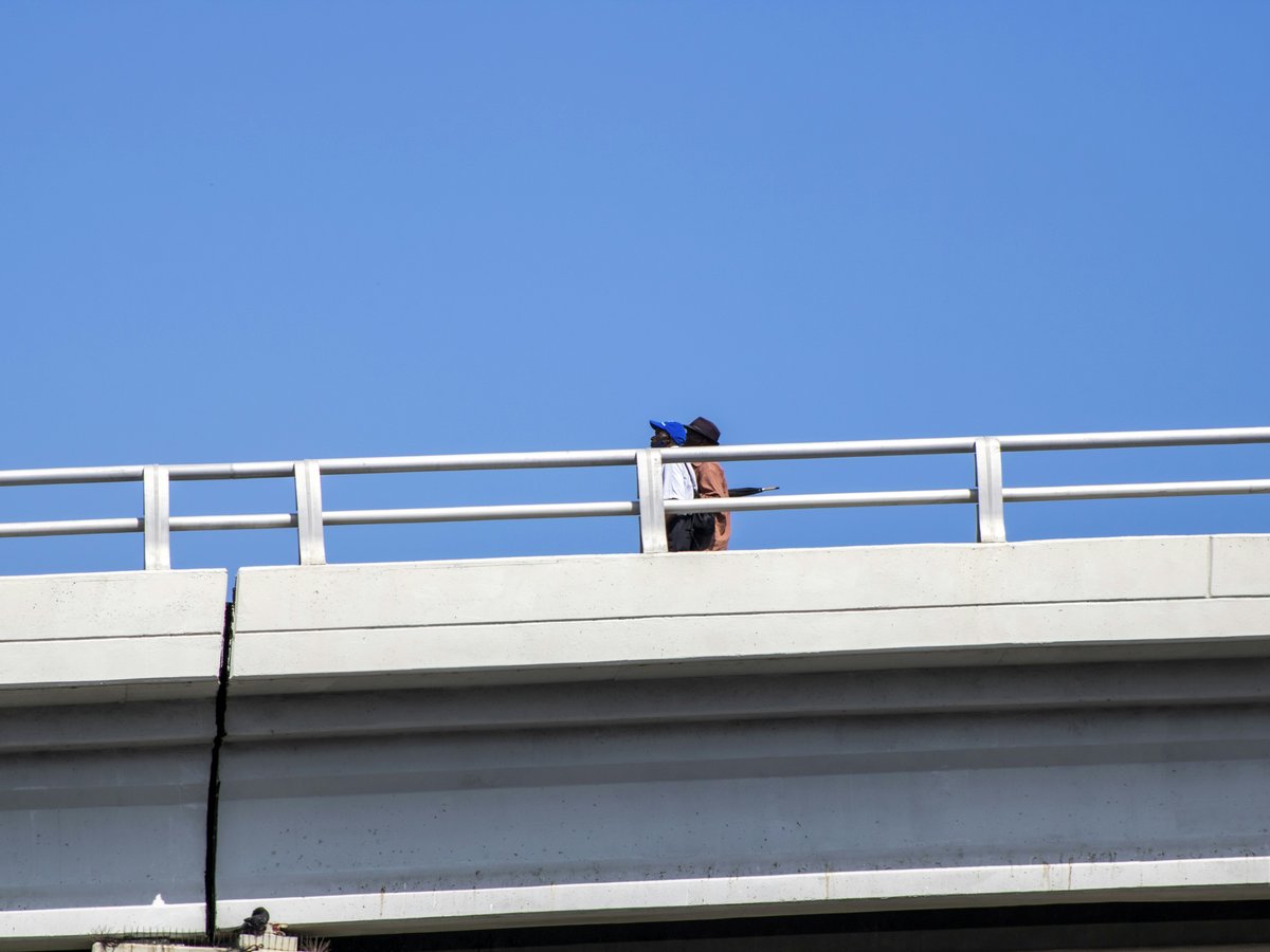 a person standing on a roof