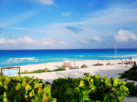 Beautiful beach with crystal clear blue water.