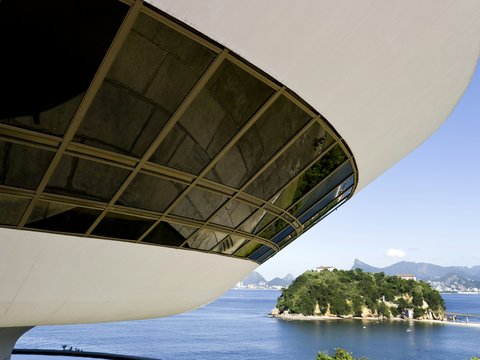 a view of a body of water from a building