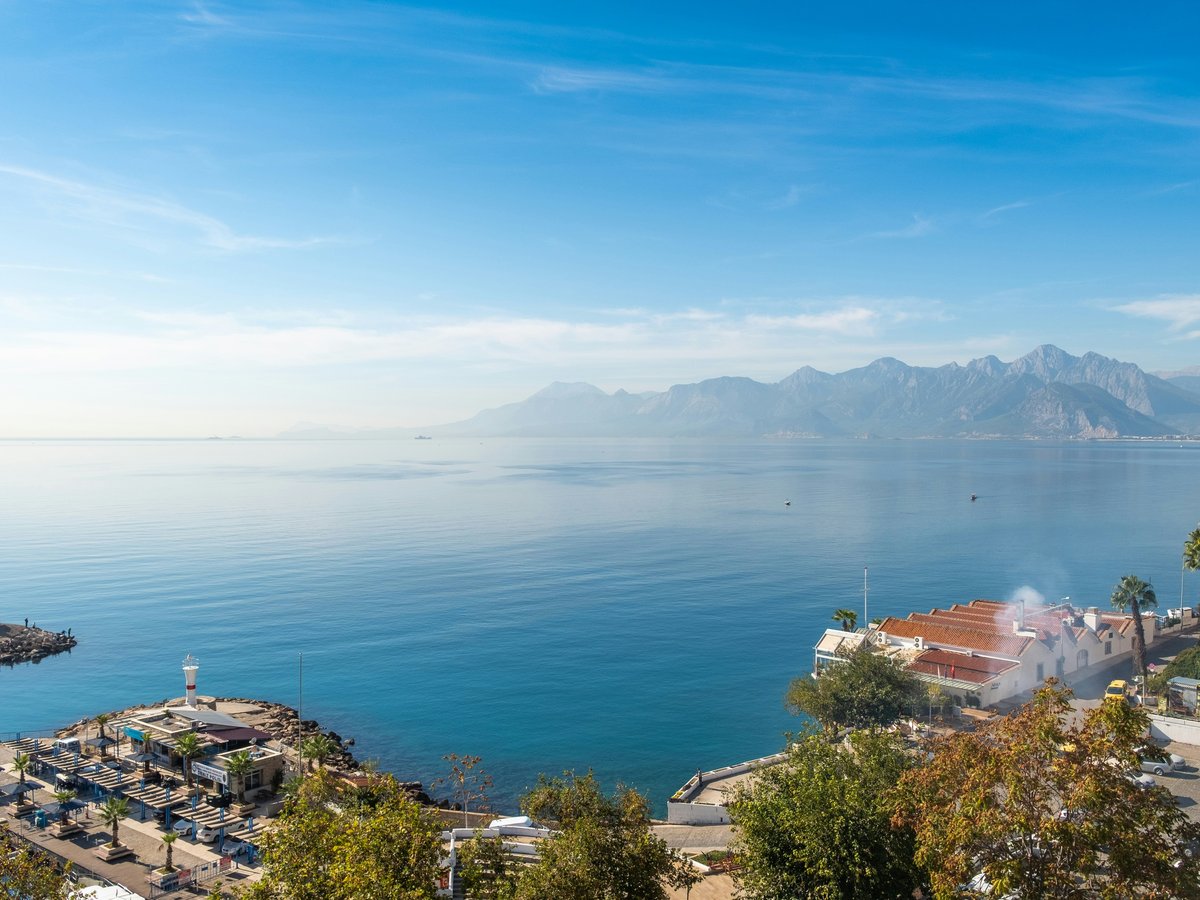 a large body of water surrounded by mountains